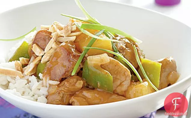 Carne de porco doce e azeda picante