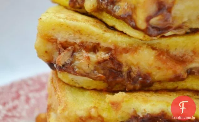 Manteiga de amendoim, Nutella e Banana torrada francesa