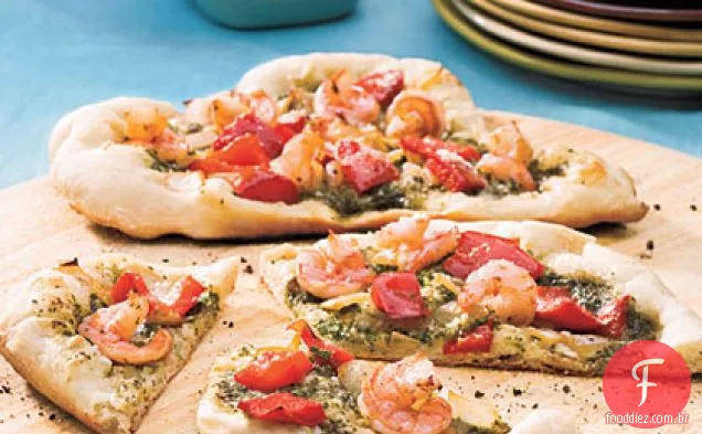 Camarão-Pesto Pizza