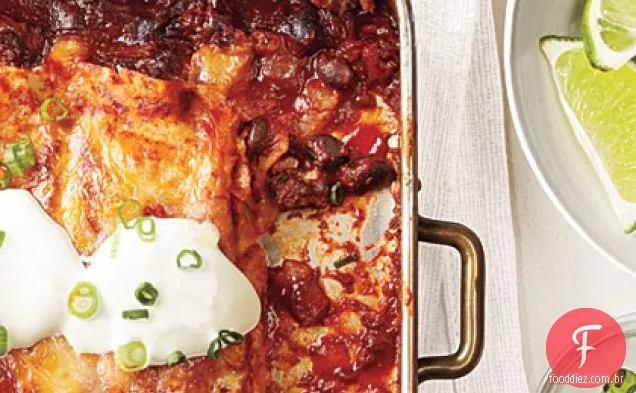 Carne e Feijão Preto Enchiladas