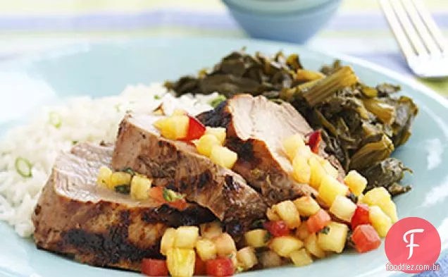 Lombo de porco Idiota com sabor de abacaxi-ameixa