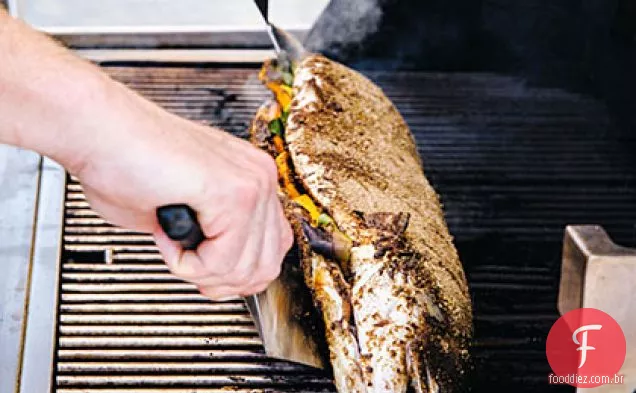 Salmão com Baía, laranja e Porcini