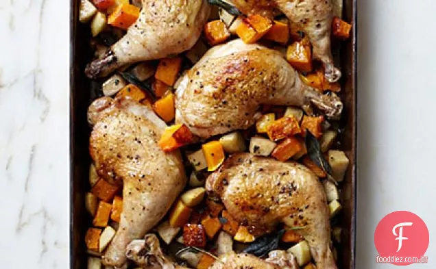 Butternut Squash-Frango Pan-Assado