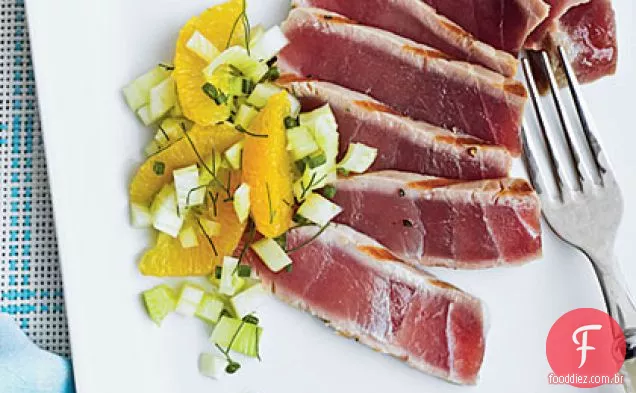Atum grelhado com sabor de Erva-Doce-Laranja