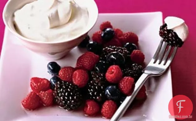 Bagas misturadas com creme de Verbena de limão