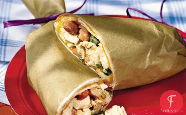 Frango-e-feijão Slaw Wraps