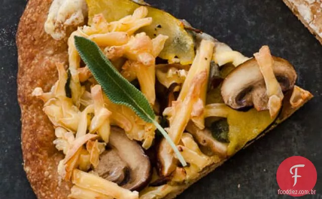 Cogumelo, abóbora e Pizza Gouda defumada (a indulgência saudável)