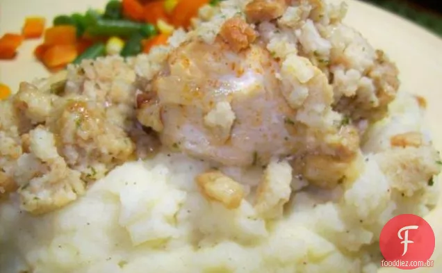 Frango frigideira, recheio e molho