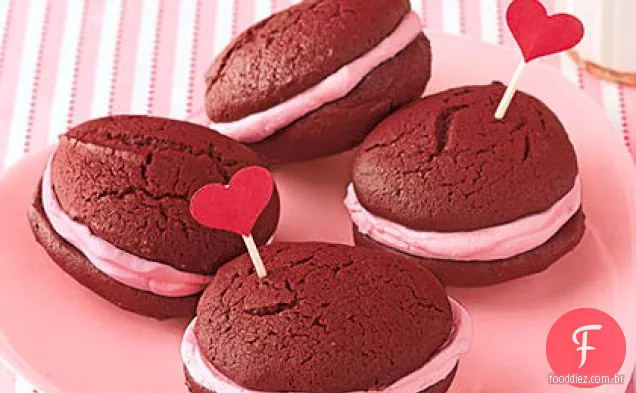 Mini Vermelho Veludo Whoopie Tortas