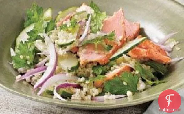 Salada Minty Bulgur Com Receita De Salmão E Pepino