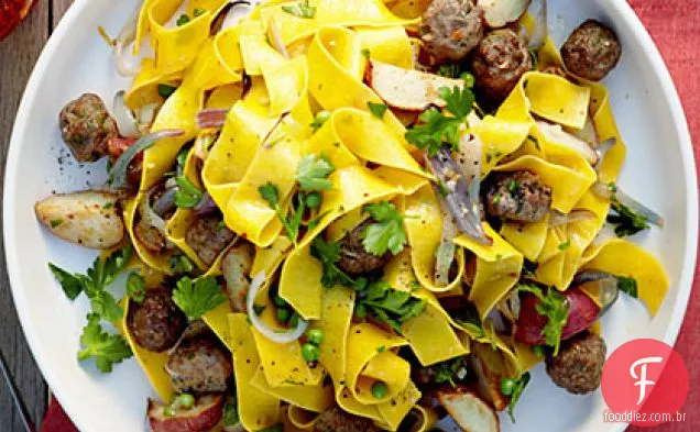 Legumes assados e mini Pappardelle de Almôndega