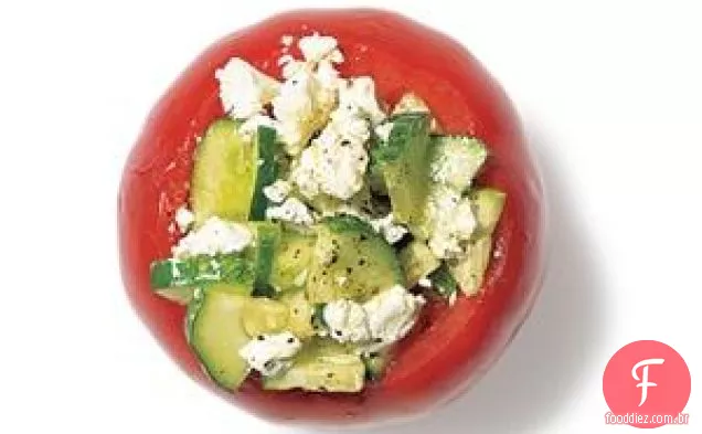 Tomates Recheados Com Pepinos E Receita De Feta