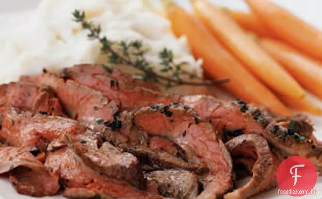 Bife de flanco assado com azeite - Herb Rub