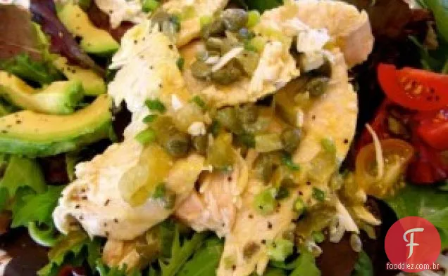 Salada De Peito De Peru Marinado Com Limão E Dijon Com Alcaparras E C