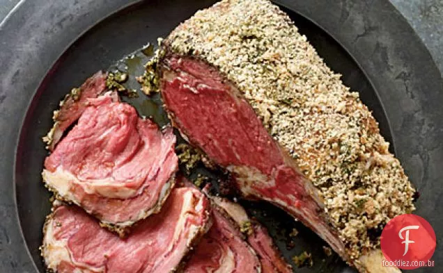 Dijon e assado de COSTELA de carne com crosta de ervas