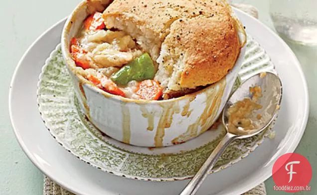 Torta De Frango Com Cobertura De Biscoito Fácil