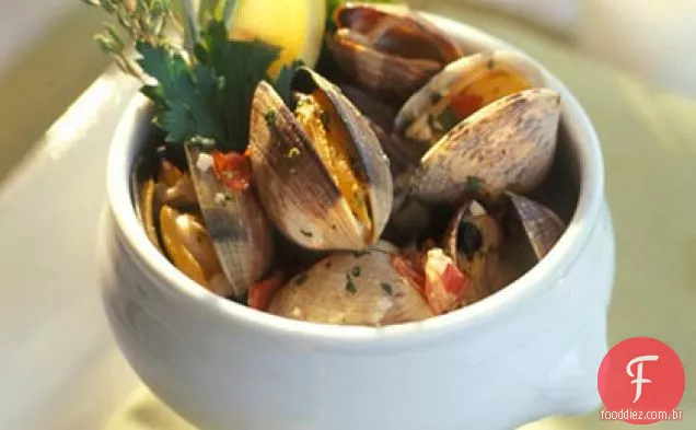 Amêijoas com Prosciutto e tomilho