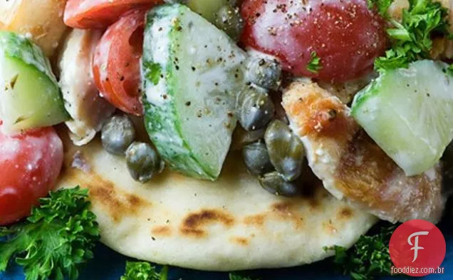 Uma Tigela De Frango Souvlaki
