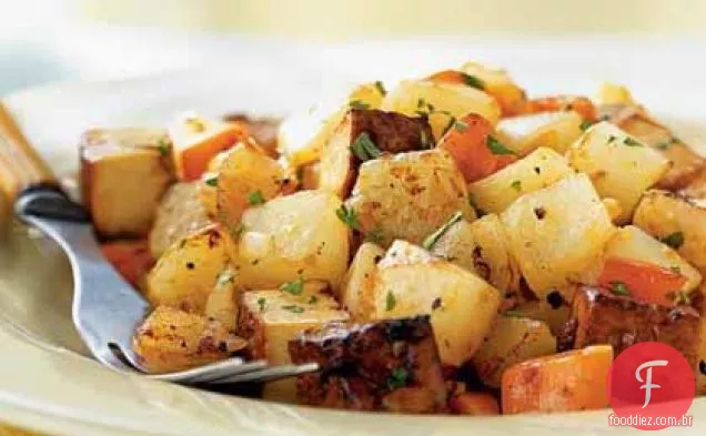 Hash Browns com tofu experiente em italiano