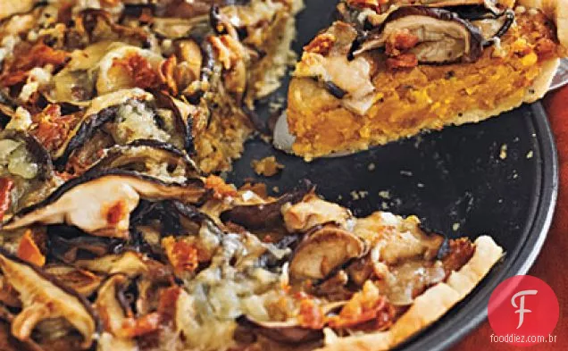 Abóbora e Torta de cogumelos com Gruyère
