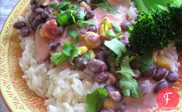 Crock-Pot Frango Com Feijão Preto E Cream Cheese...yum!