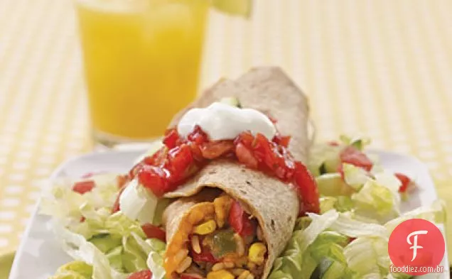 Feijão frito e Burritos de arroz