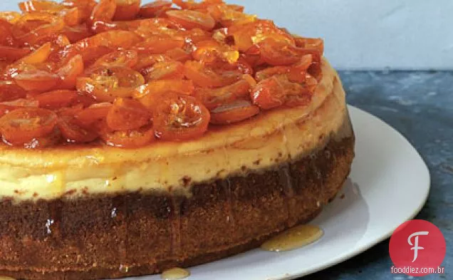 Cheesecake de laranja com Kumquats cristalizados