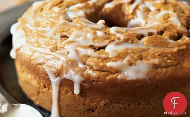 Bolo de Libra de abóbora com esmalte de leitelho