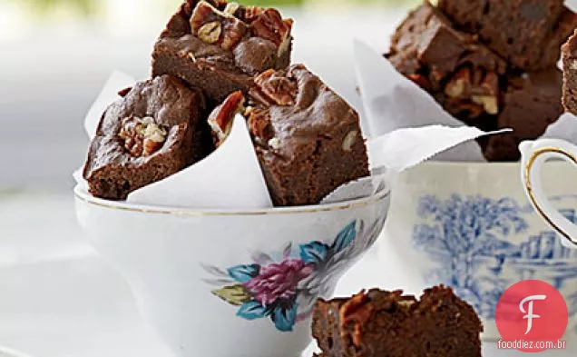 Bacon-Brownies Bourbon com nozes