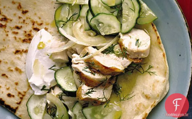 Frango e aneto Souvlaki