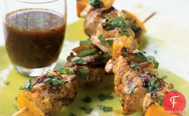 Kebabs De Frango Grelhado Mediterrâneo