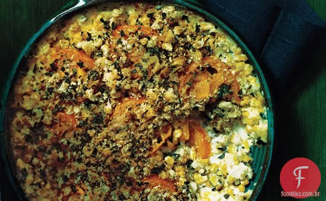 Milho e tomate gratinado