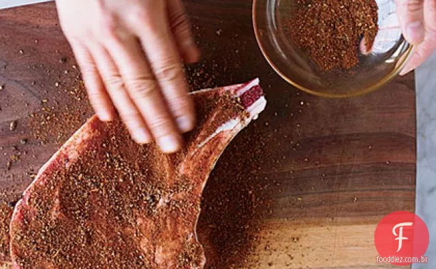Bife de olho de costela grelhado latino com Aioli Verde do Chile