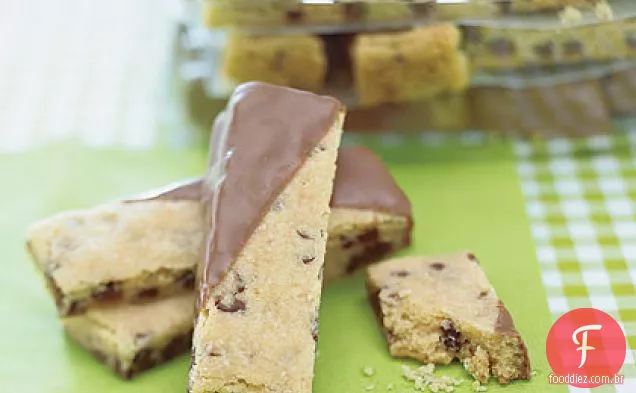 Dedos Shortbread Mergulhados Em Chocolate