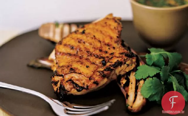 Frango grelhado vietnamita e berinjela