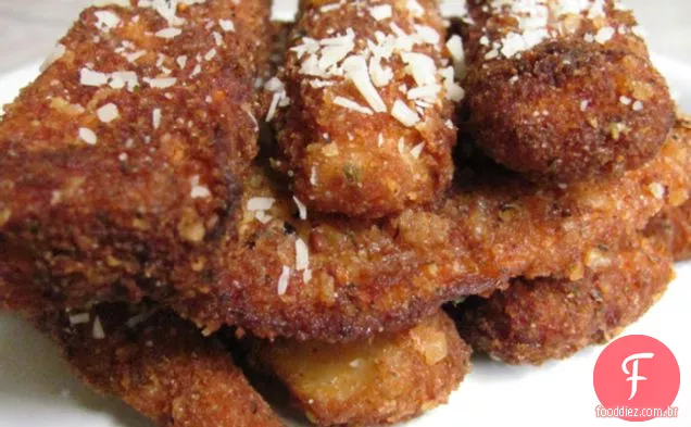 Berinjela frita com crosta de Panko