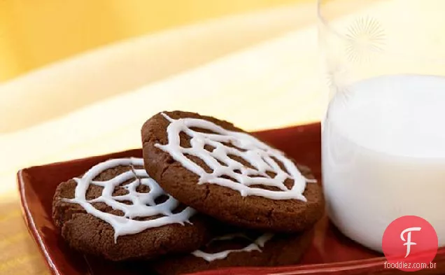 Chocolate Spiderweb Cookies