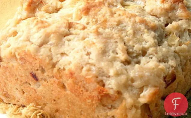 Pão de massa de cerveja de cebola e Fontina