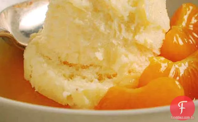 Sorvete de Chocolate branco com molho de Clementina quente
