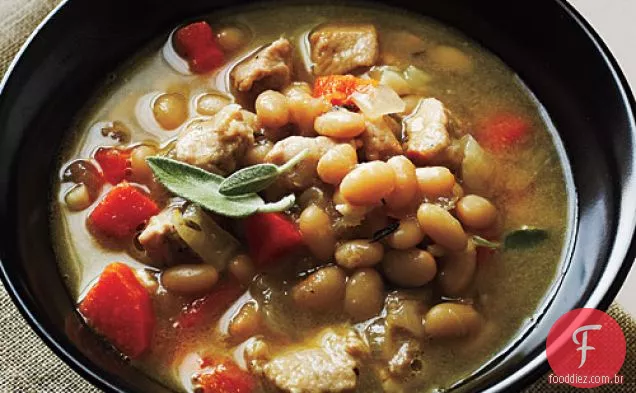 Carne de porco e Feijão Branco Herbed