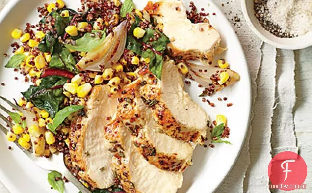 Frango alecrim com quinoa de milho