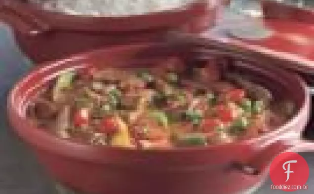 Carne De Curry Vermelho Tailandês E Berinjela