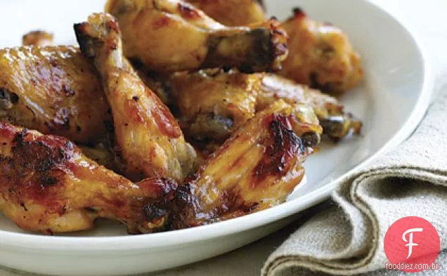 Asas de frango com gota de limão
