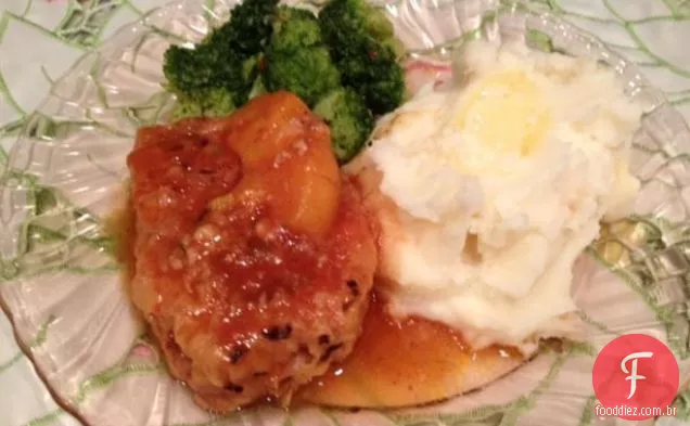 Peachy Crock Pot Costeletas De Porco