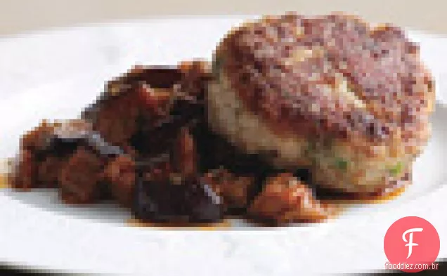 Bolos de vitela em berinjela sedosa