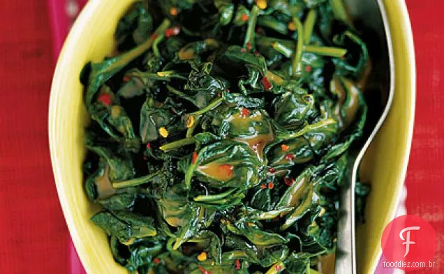 Verdes Com Molho De Amendoim Picante