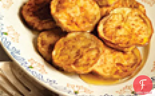 Bolinhos de berinjela com mel
