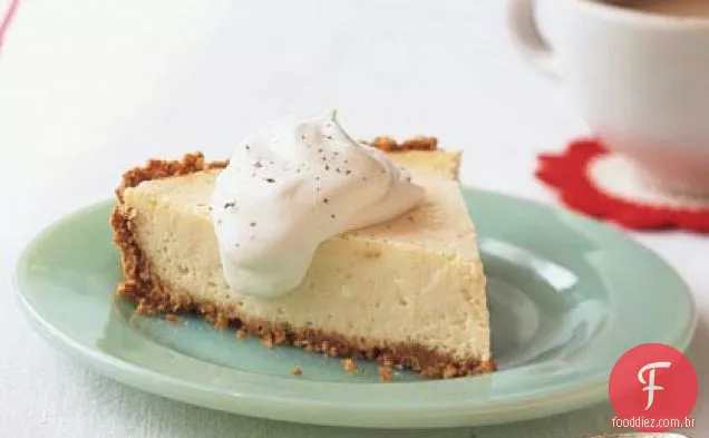 Torta de queijo Eggnog com creme de Bourbon