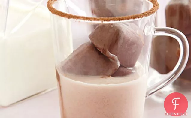 Leite com cubos de Gelo De Chocolate Quente