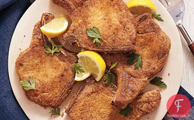 Cajun-Costeletas De Porco Fritas Temperadas